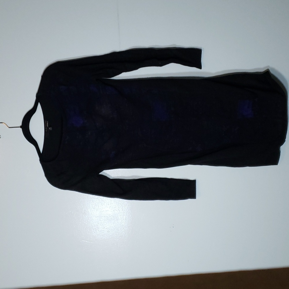 Elie Tahari Design Nation Womens Dress Size XS Black Purple Fitted Sweater Knit